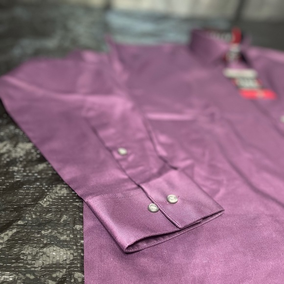 Flex Collar Men’s Dress Shirt Purple - Picture 2 of 3